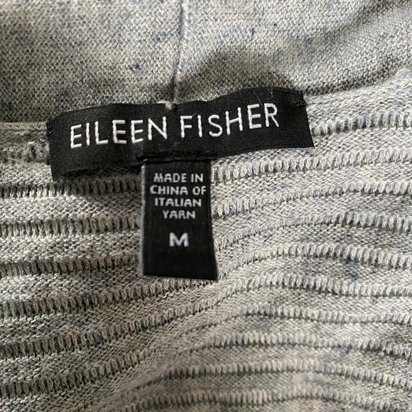 Eileen Fisher Ribbed Waterfall Long Sleeves open Cardigan, Size: Medium - Picture 8 of 10